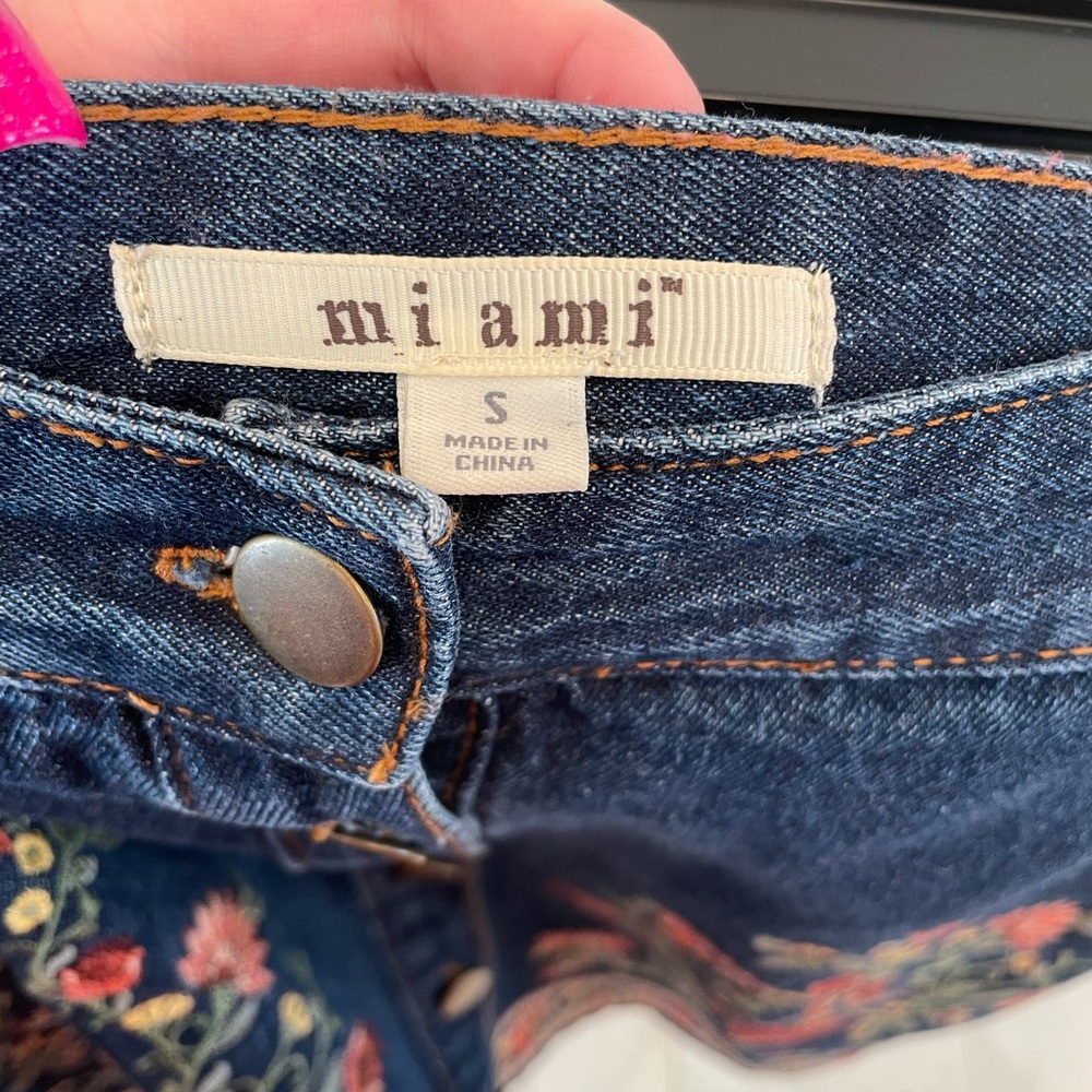 Embroidered, Button-Up Denim Skirt (Francesca’sh - Picture 3 of 3